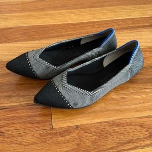 Rothy’s The Point Flats Shoes Grey Mist Captoe Size 6.5